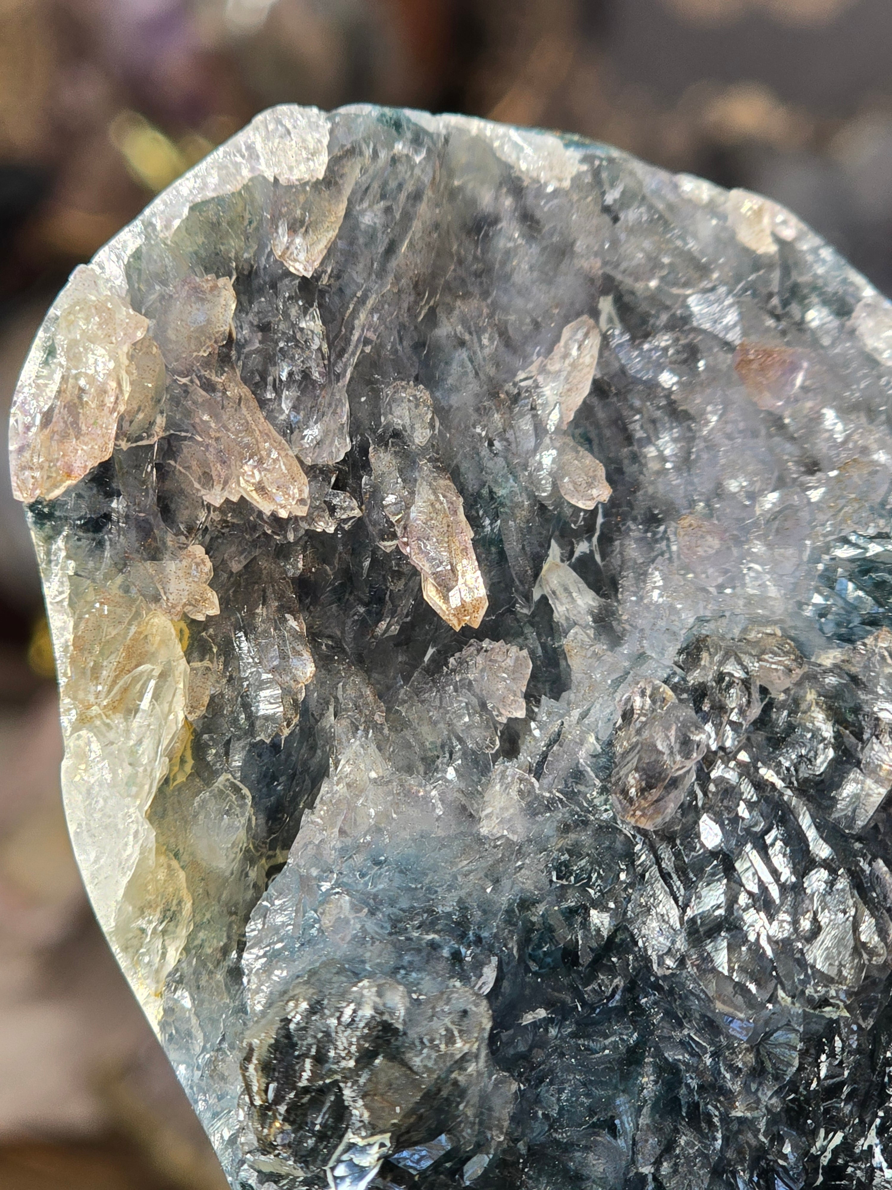 Rare Green Flower Amethyst Heart Carving