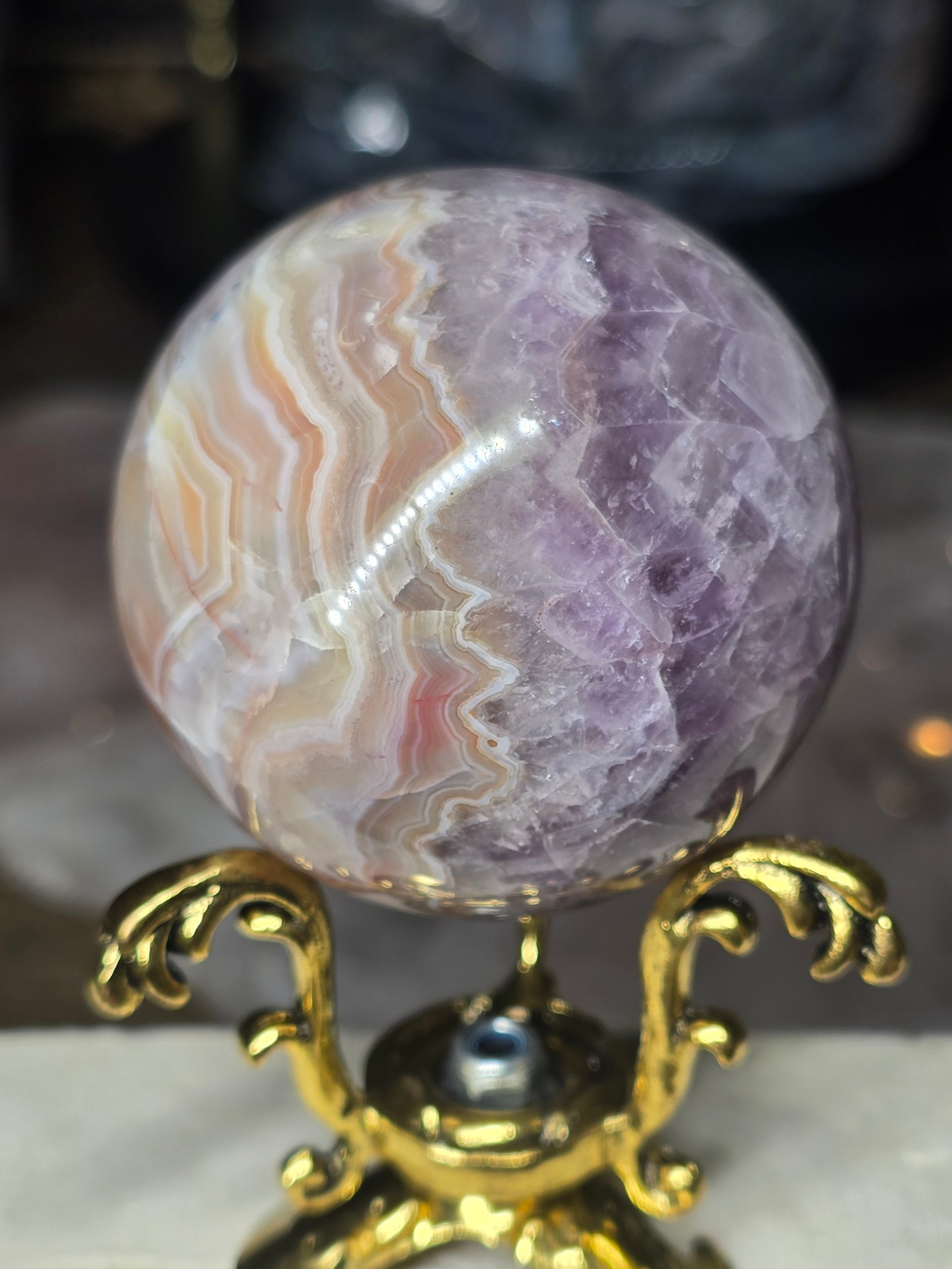 Amethyst & Mexican Agate Sphere #8