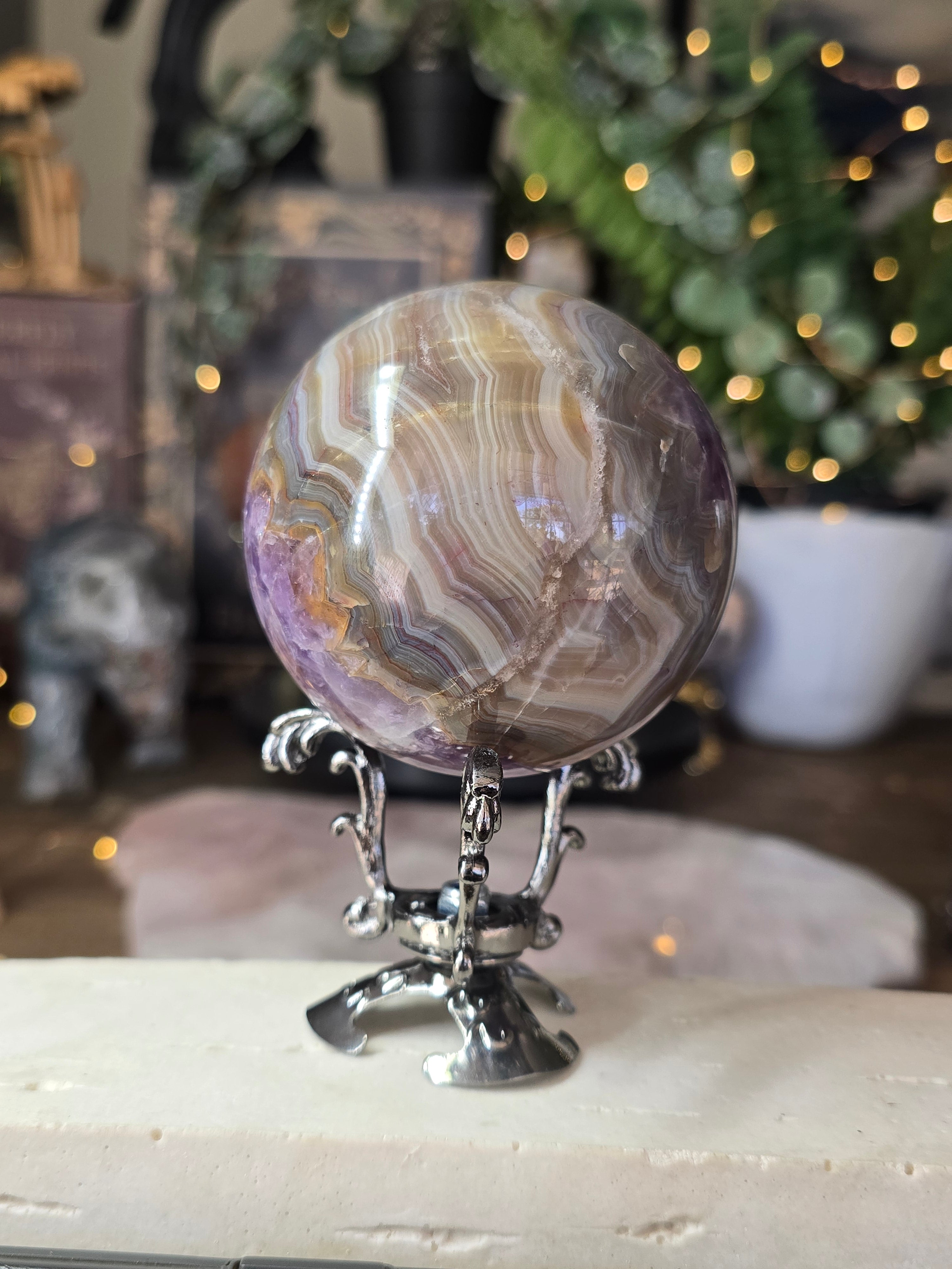 Amethyst & Mexican Agate Sphere #1