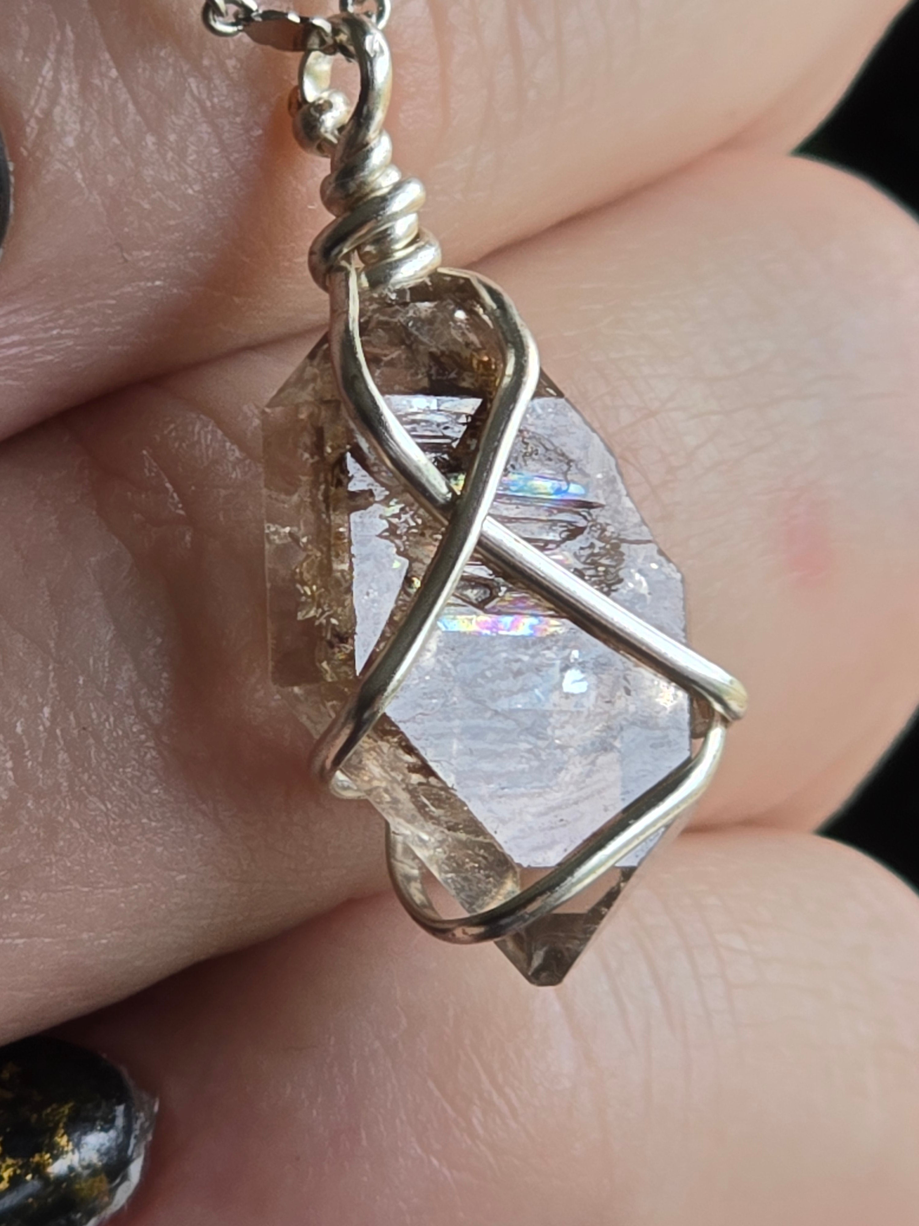 Rainbow Inclusion Pakimer Diamond Necklace