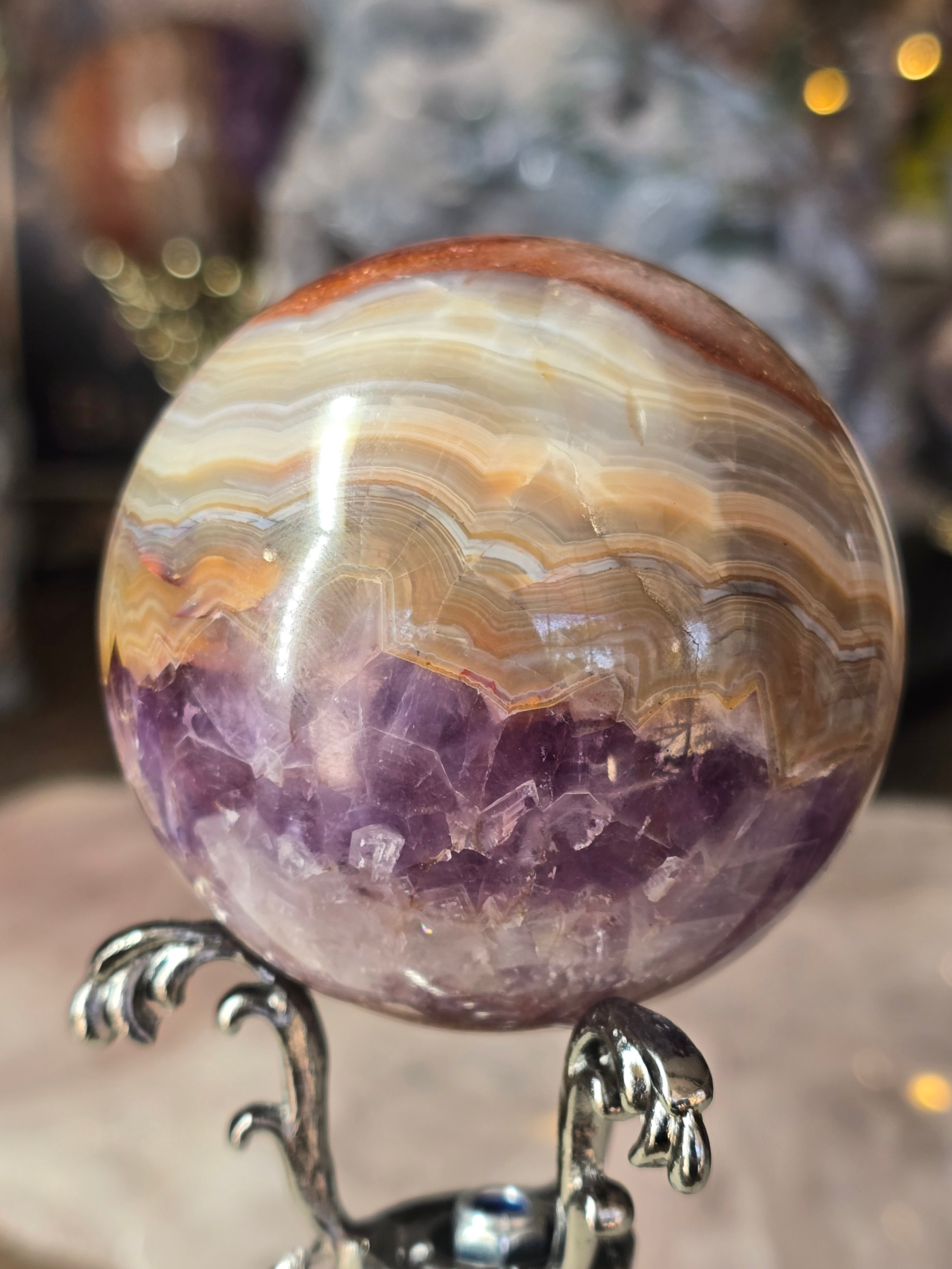 Amethyst & Mexican Agate Sphere #2