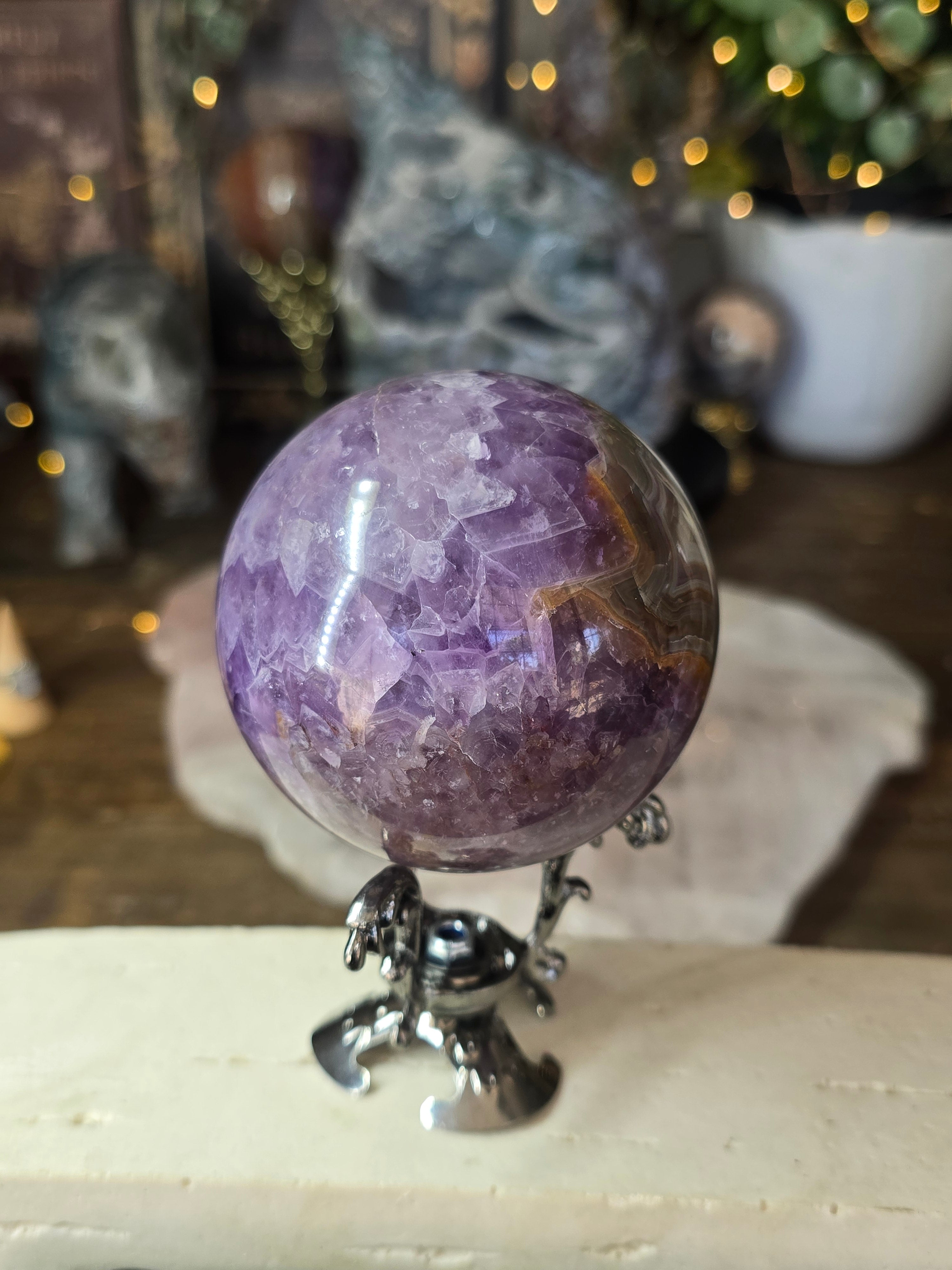 Amethyst & Mexican Agate Sphere #1