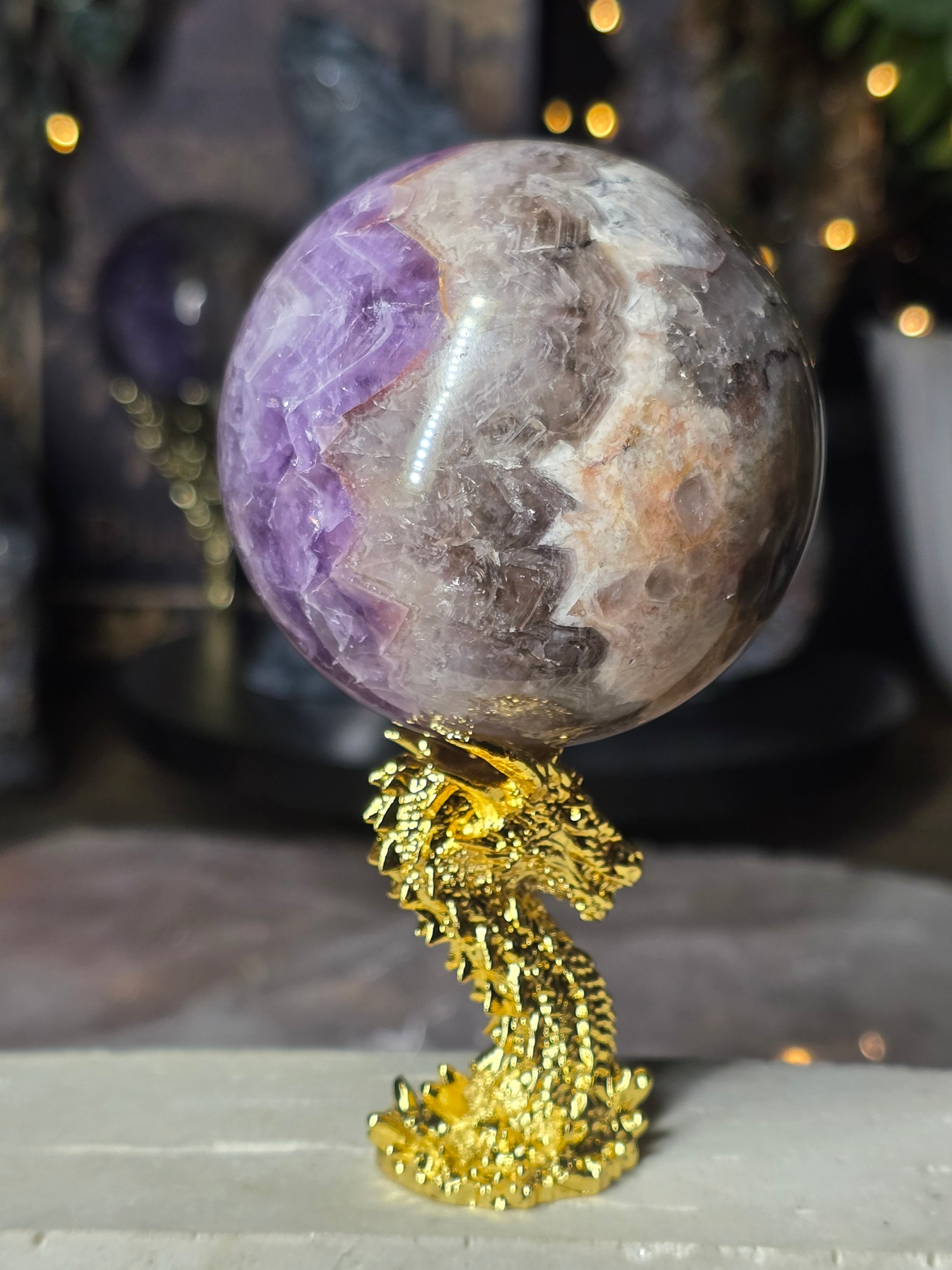 Amethyst & Mexican Agate Sphere #7