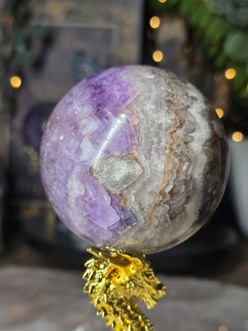 Amethyst & Mexican Agate Sphere #7