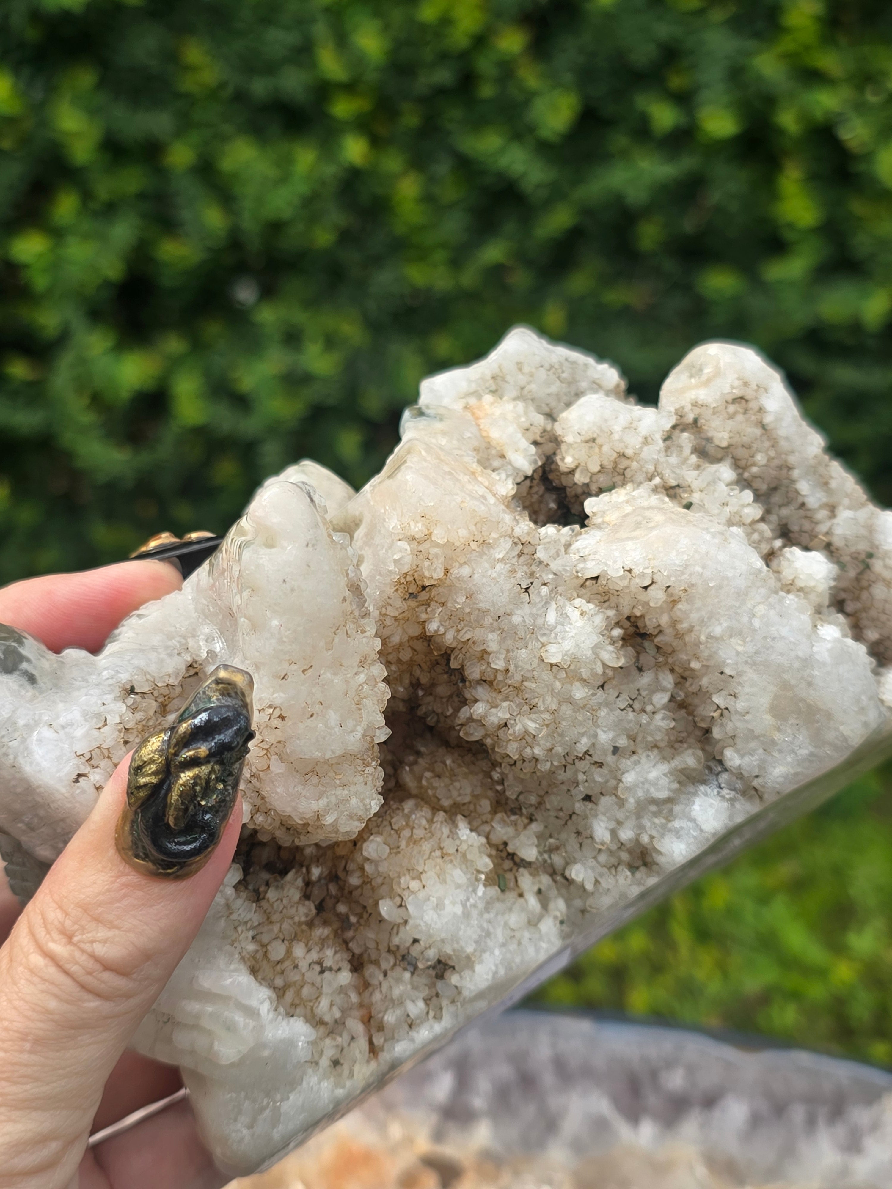 Moss Agate Lizard With Stalactite Cluster