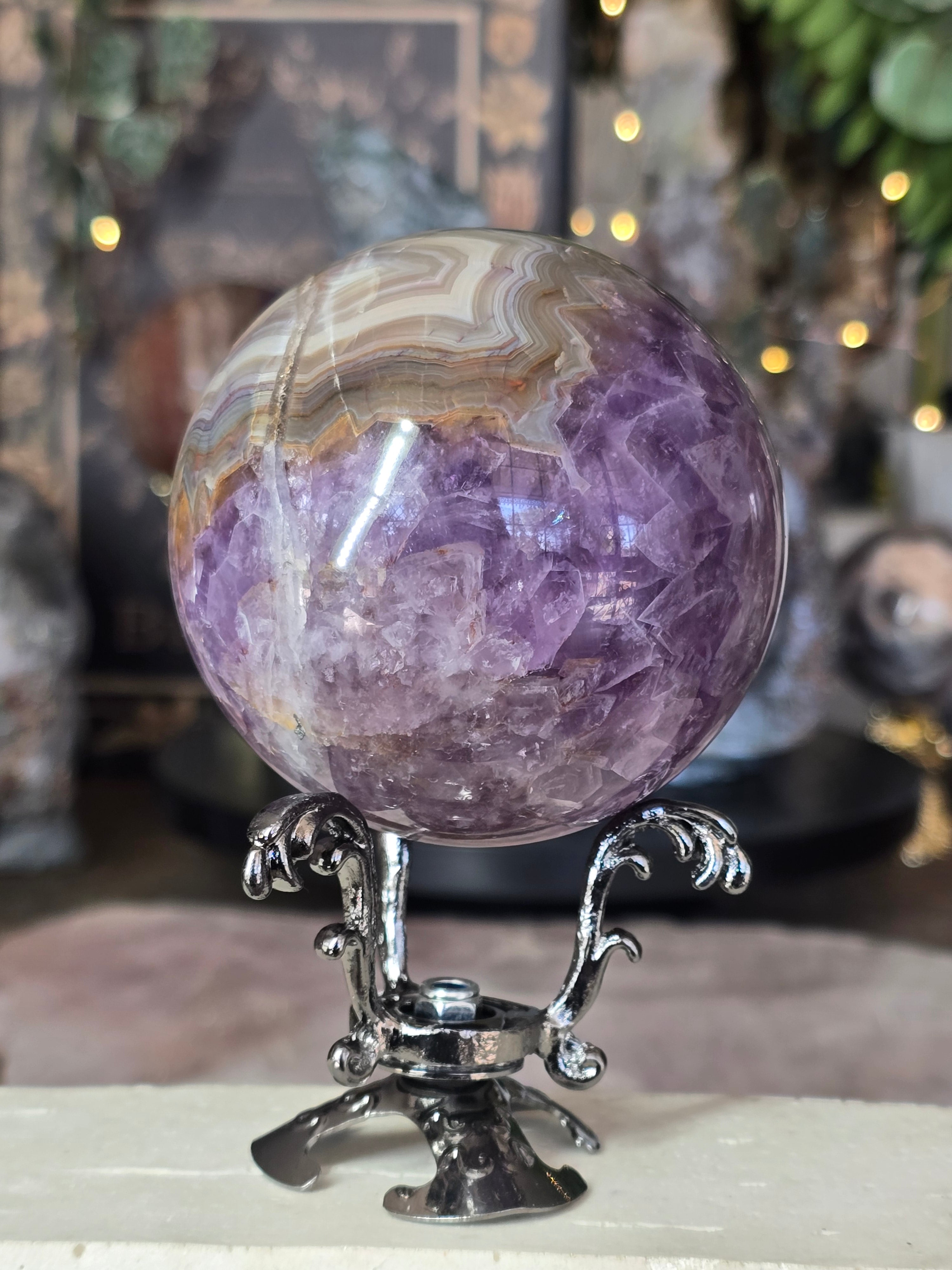 Amethyst & Mexican Agate Sphere #1