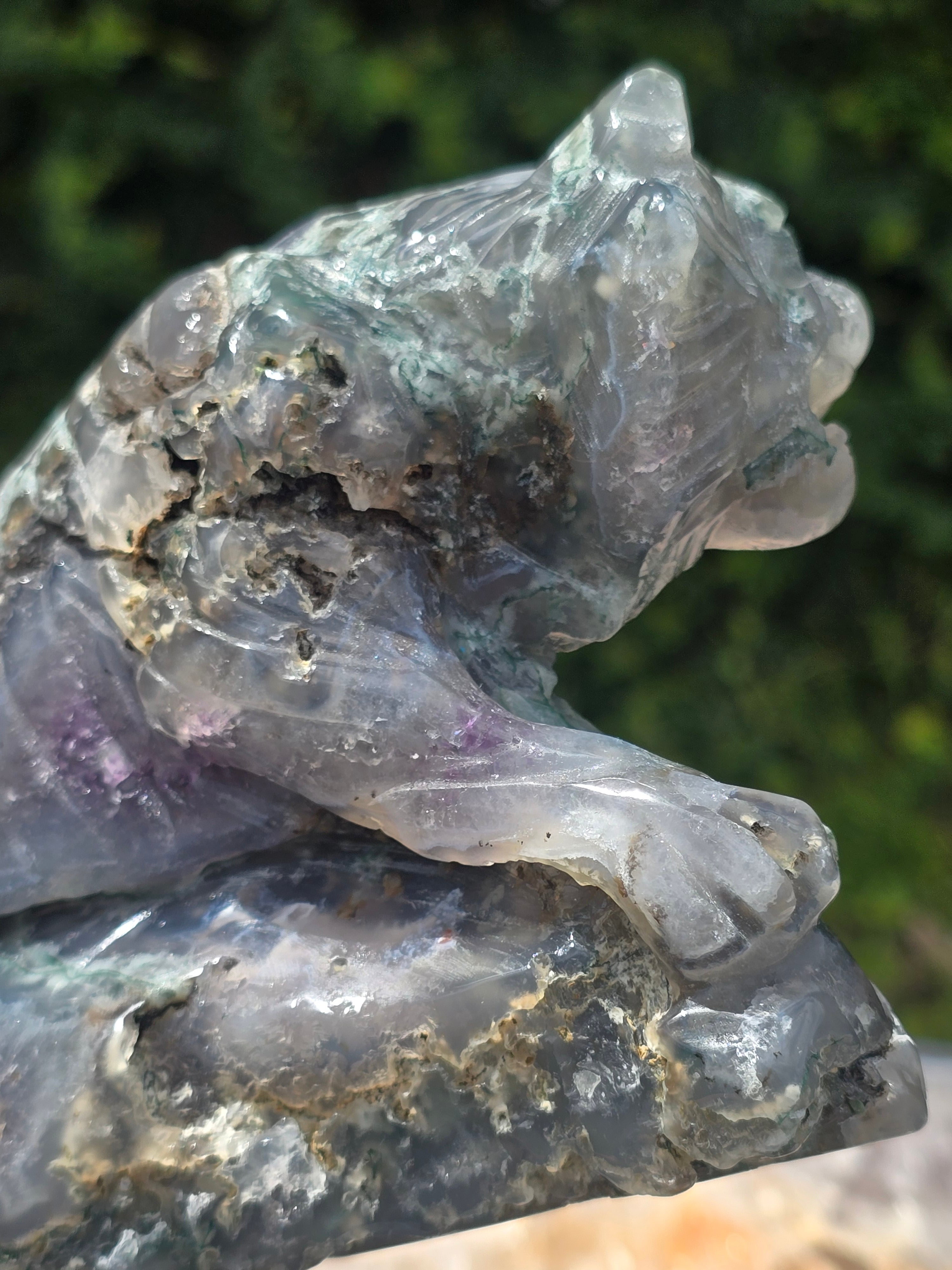 Moss Agate & Amethyst Tiger