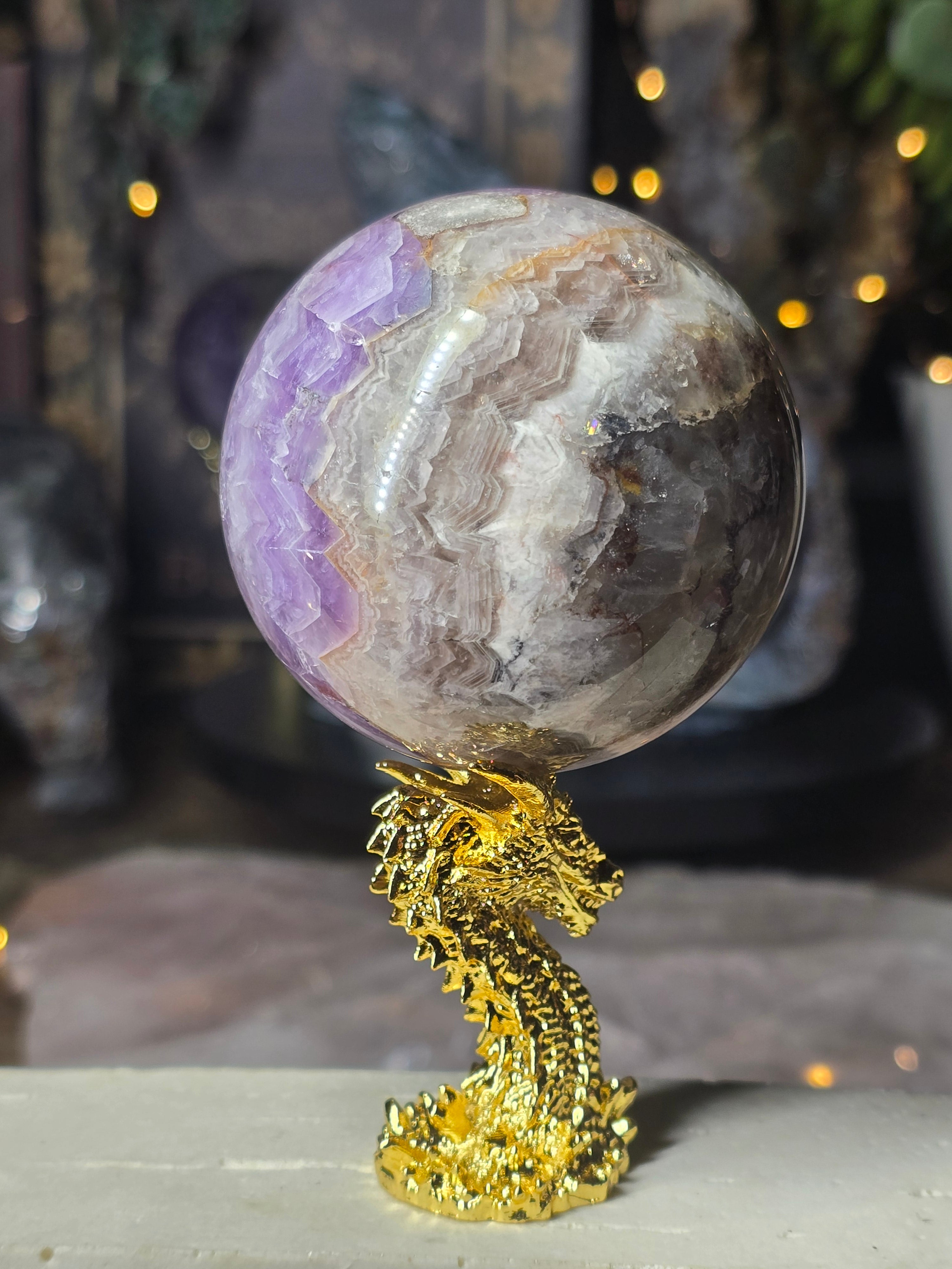 Amethyst & Mexican Agate Sphere #7