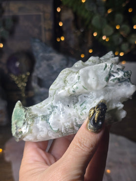 Moss Agate Dragon Head #2