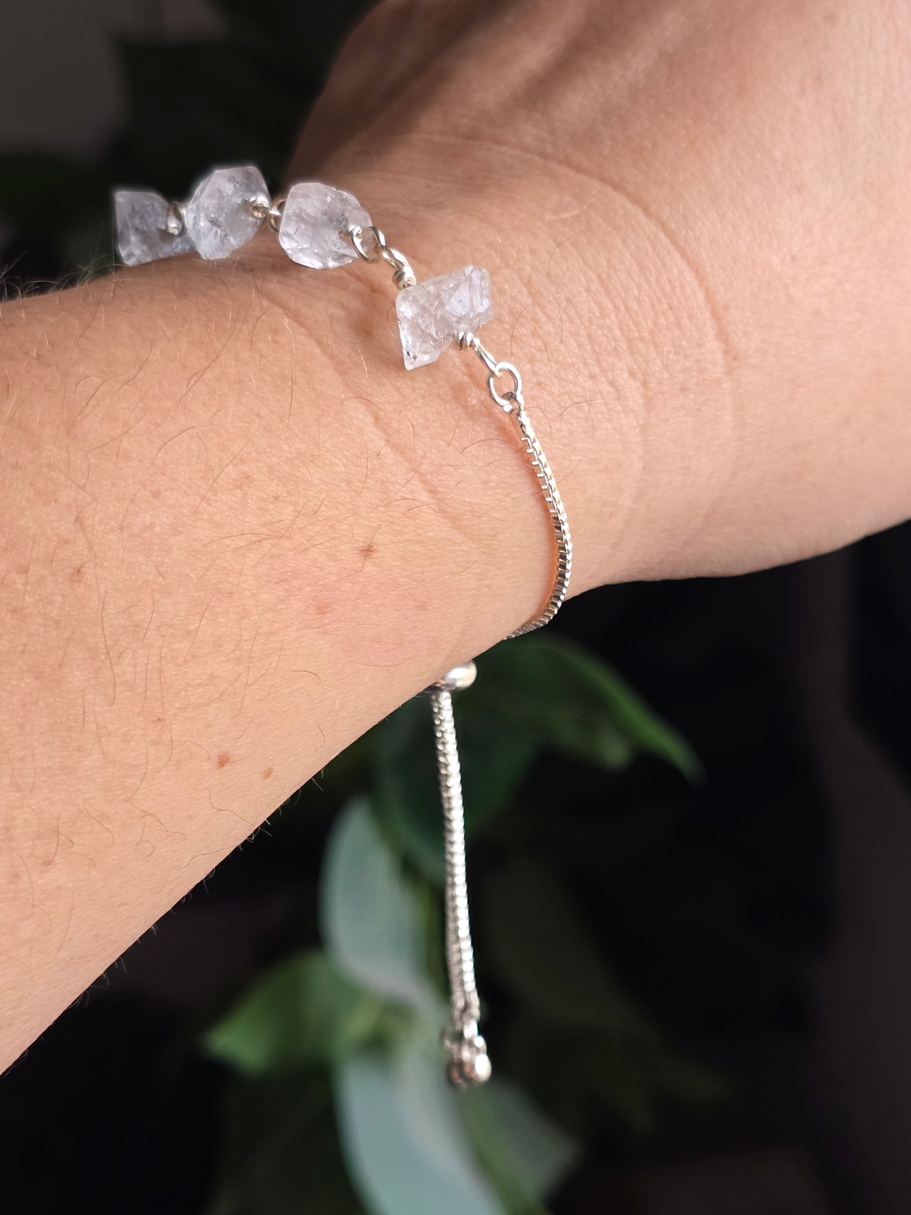 Herkimer Diamond Adjustable Bracelet | Silver