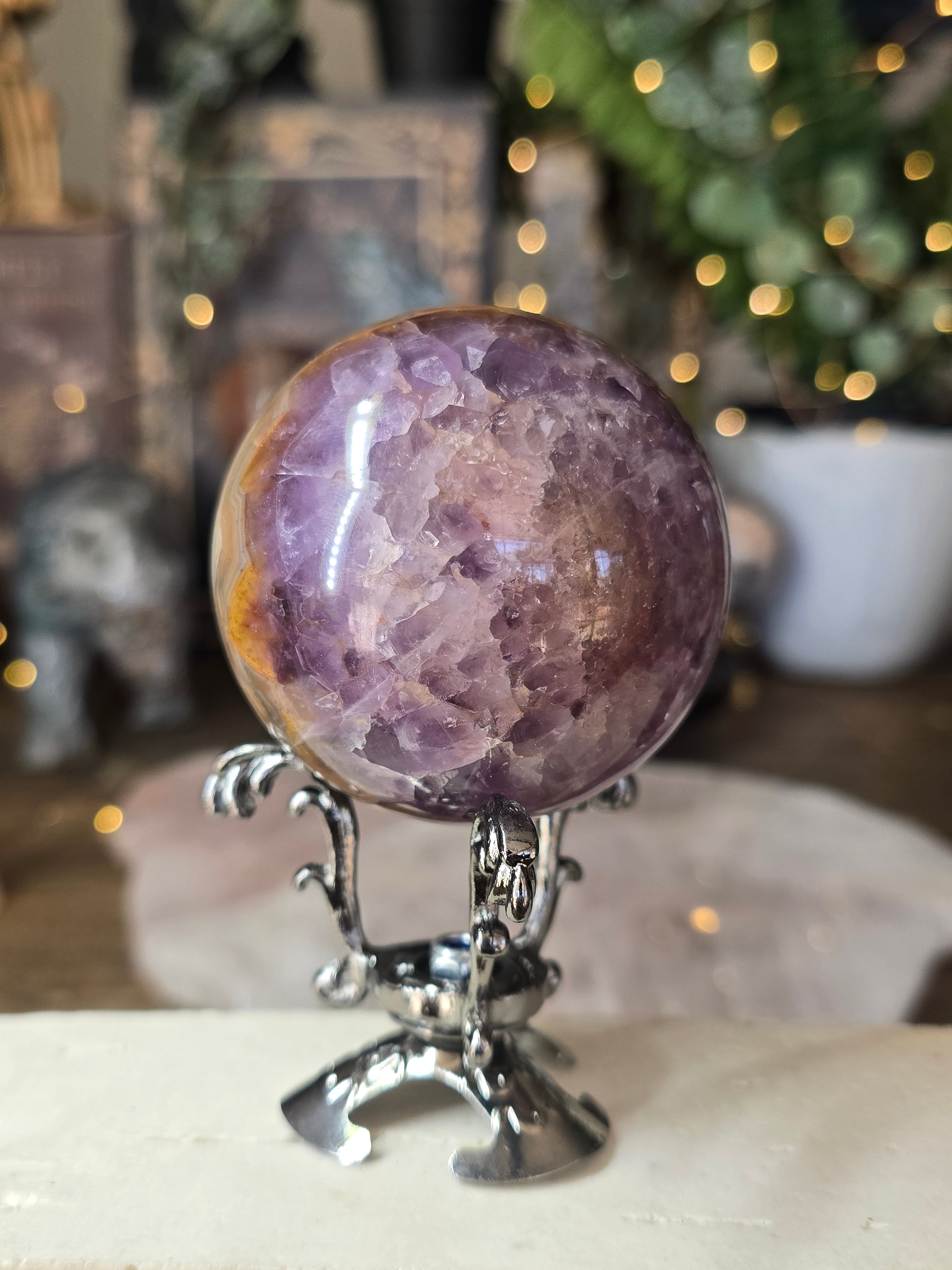 Amethyst & Mexican Agate Sphere #2