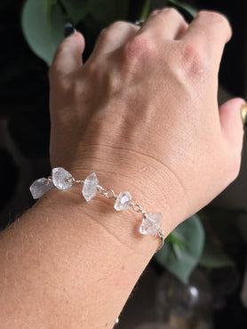 Herkimer Diamond Adjustable Bracelet | Silver