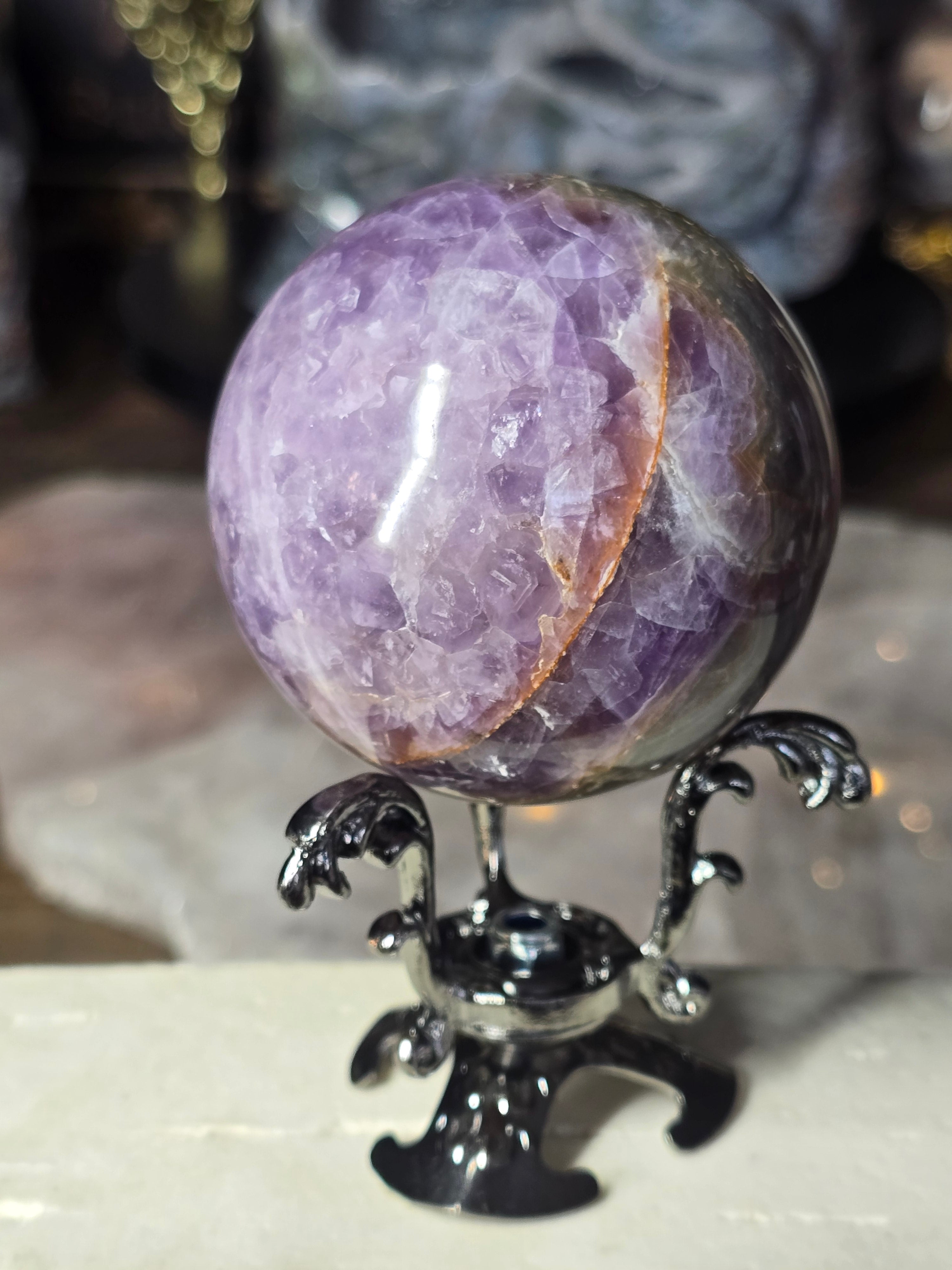 Amethyst & Mexican Agate Sphere #4