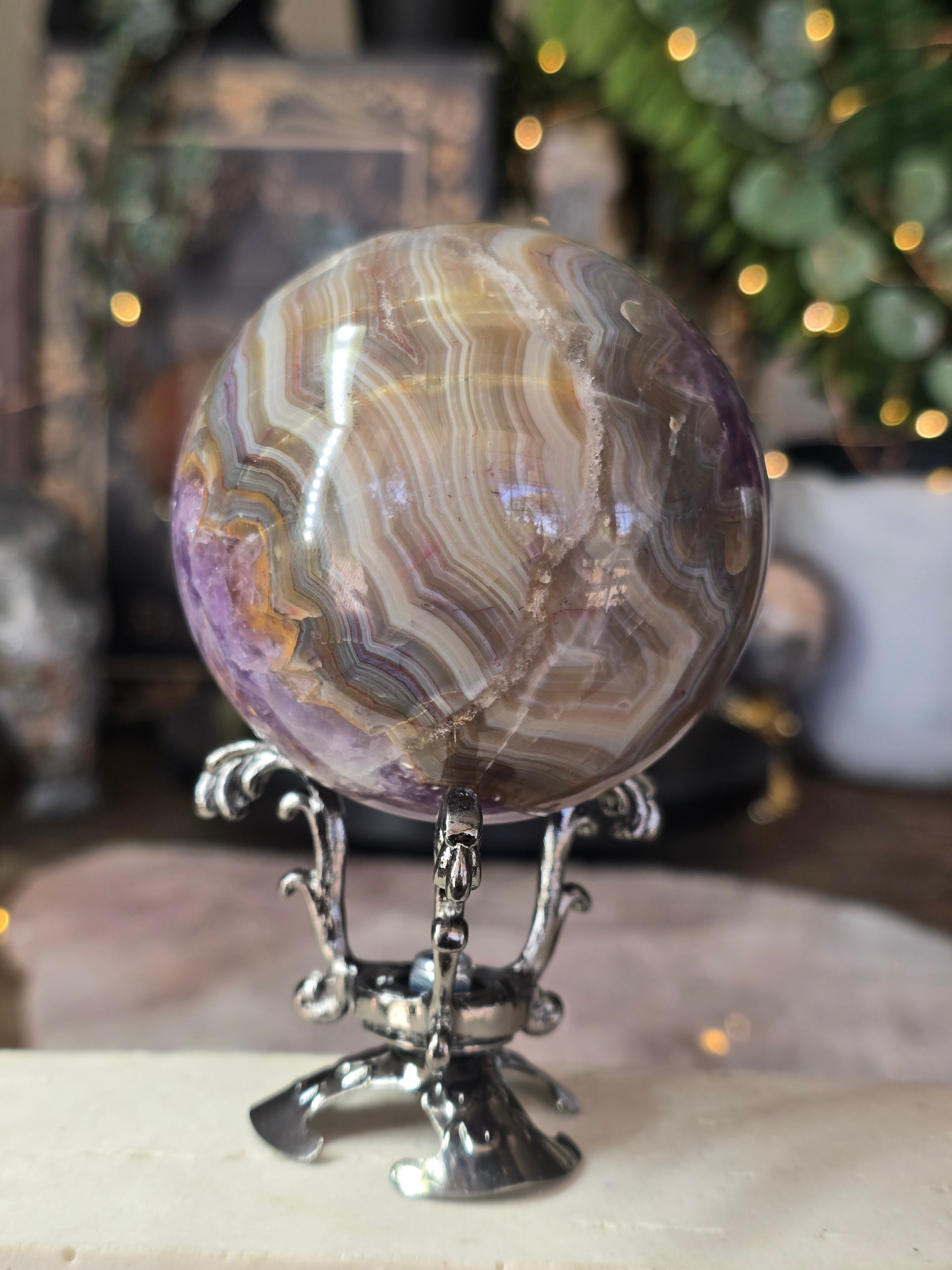 Amethyst & Mexican Agate Sphere #1