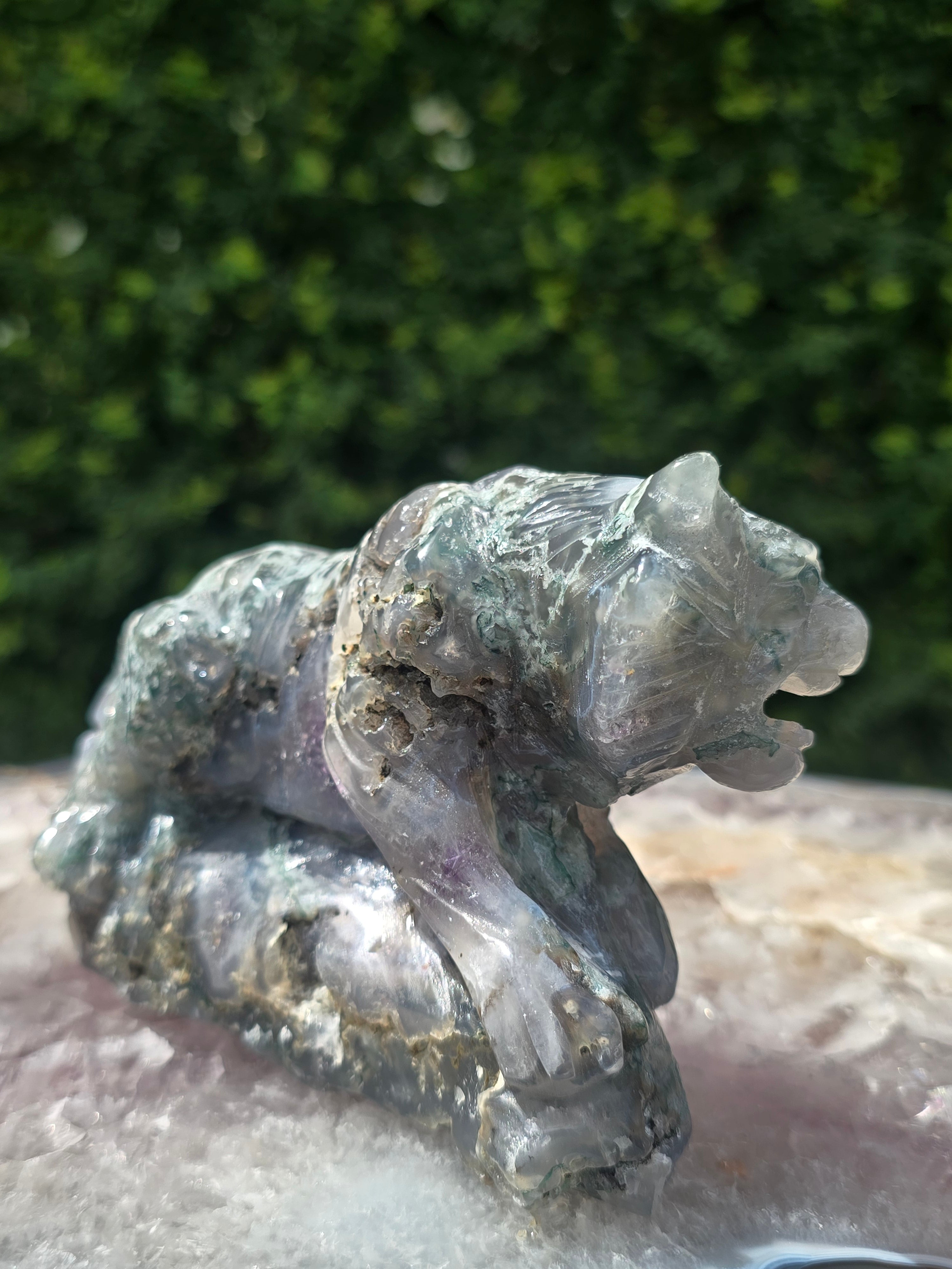 Moss Agate & Amethyst Tiger