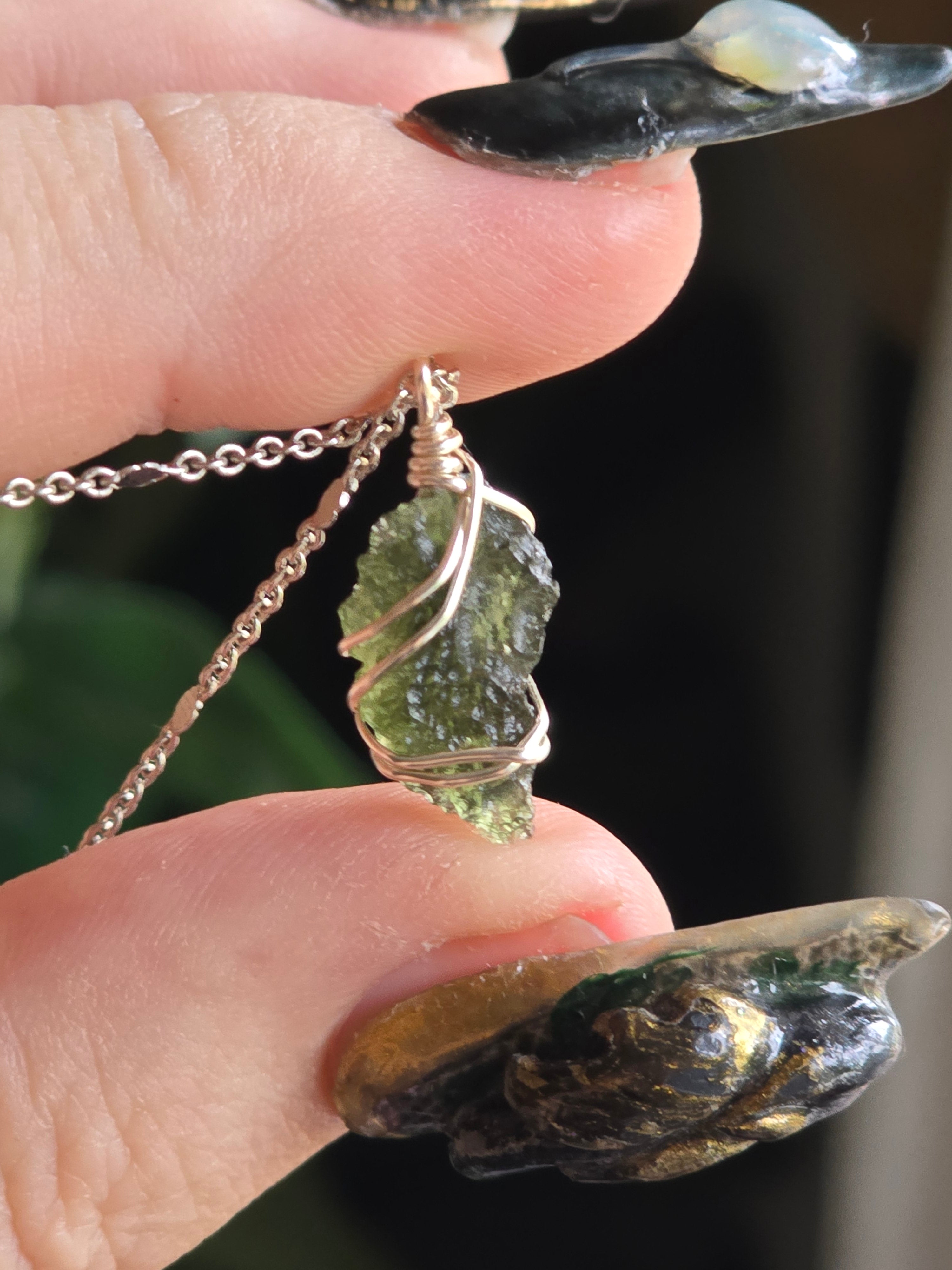 Moldavite Wing Necklace