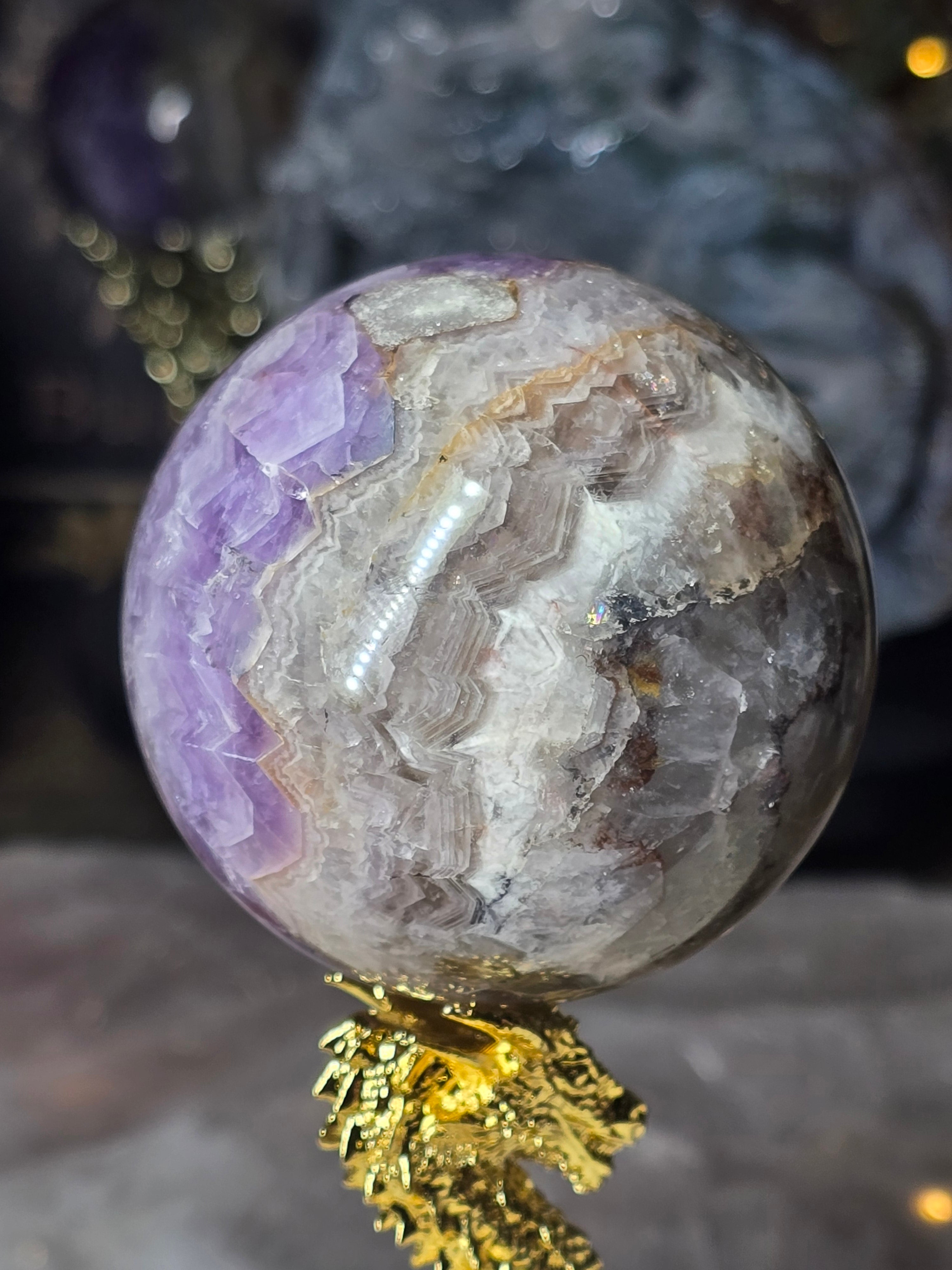 Amethyst & Mexican Agate Sphere #7