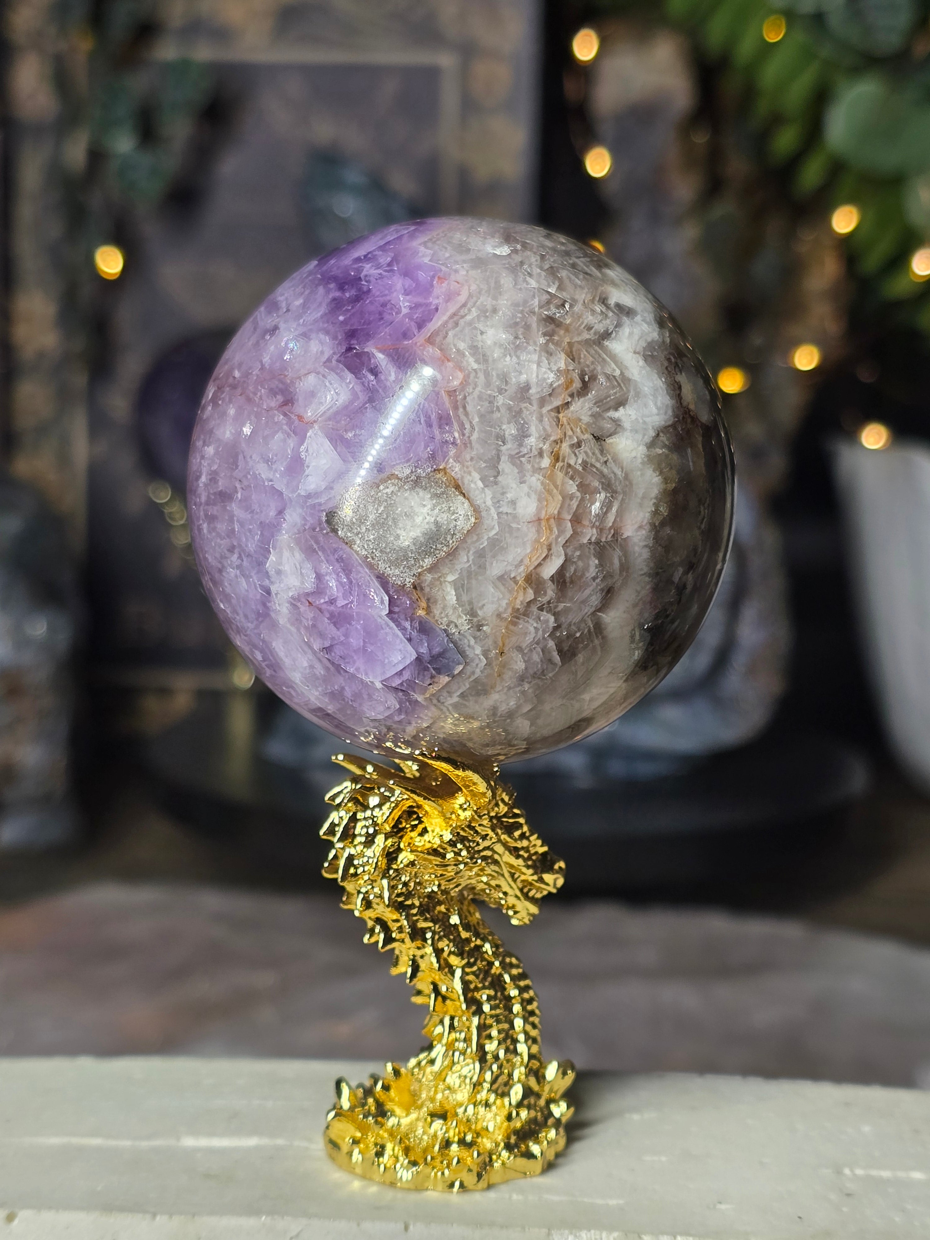 Amethyst & Mexican Agate Sphere #7