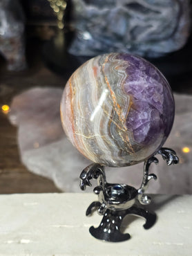 Amethyst & Mexican Agate Sphere #4