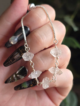 Herkimer Diamond Adjustable Bracelet | Silver