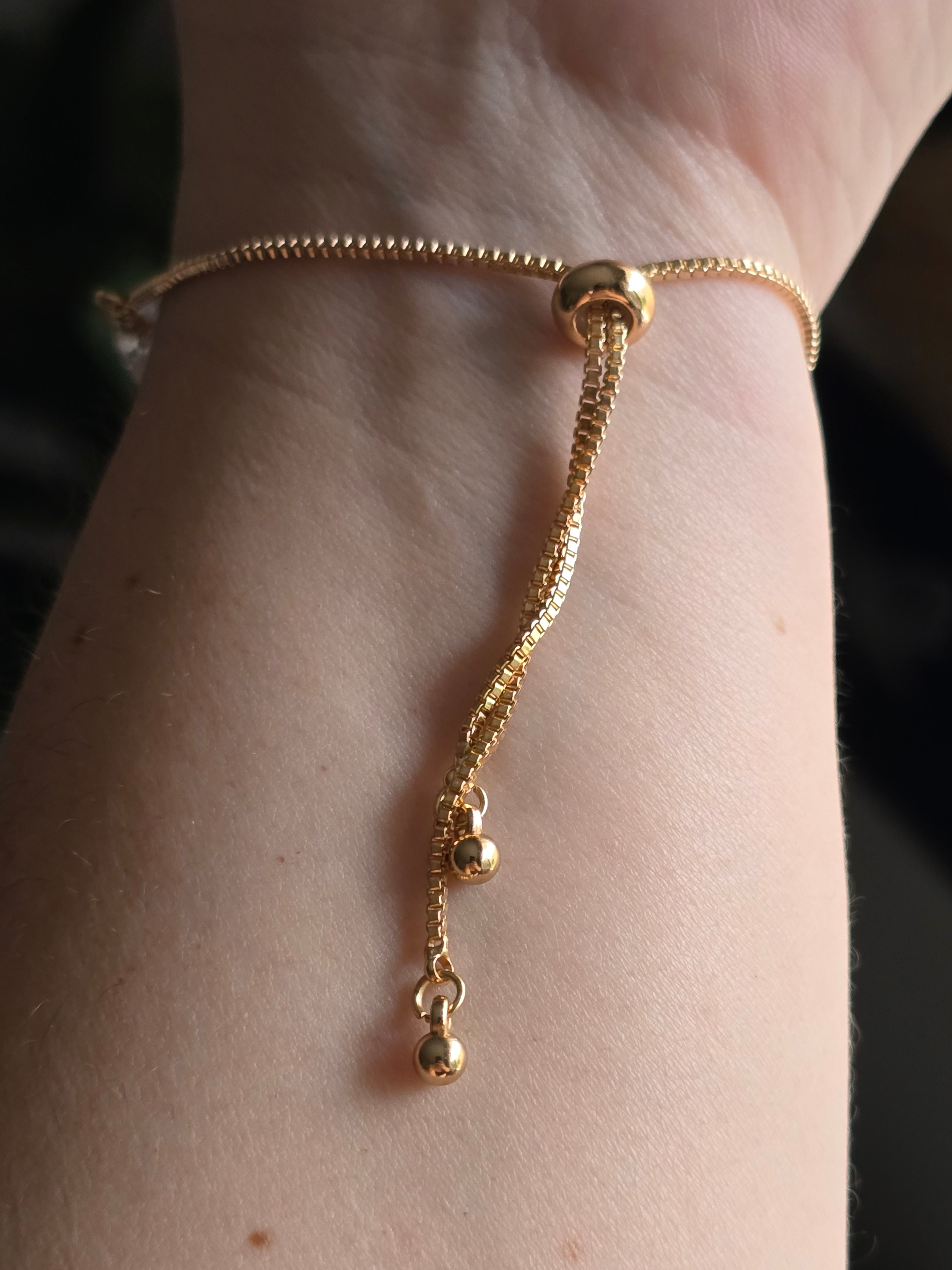 Herkimer Diamond Adjustable Bracelet | Gold