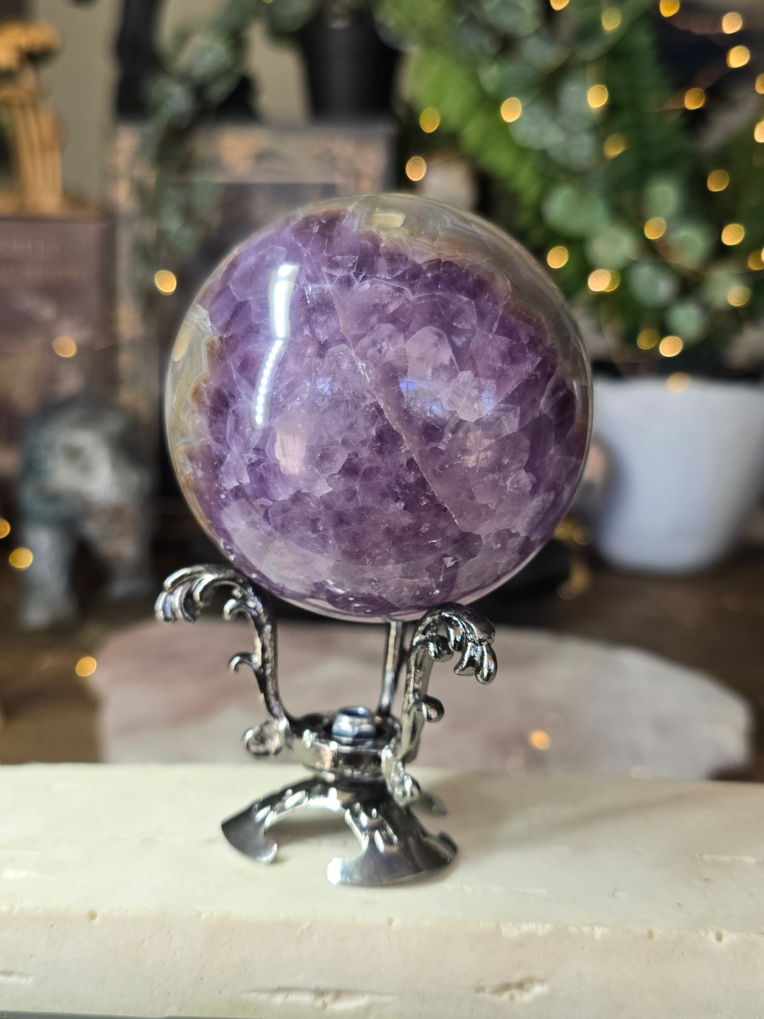 Amethyst & Mexican Agate Sphere #1