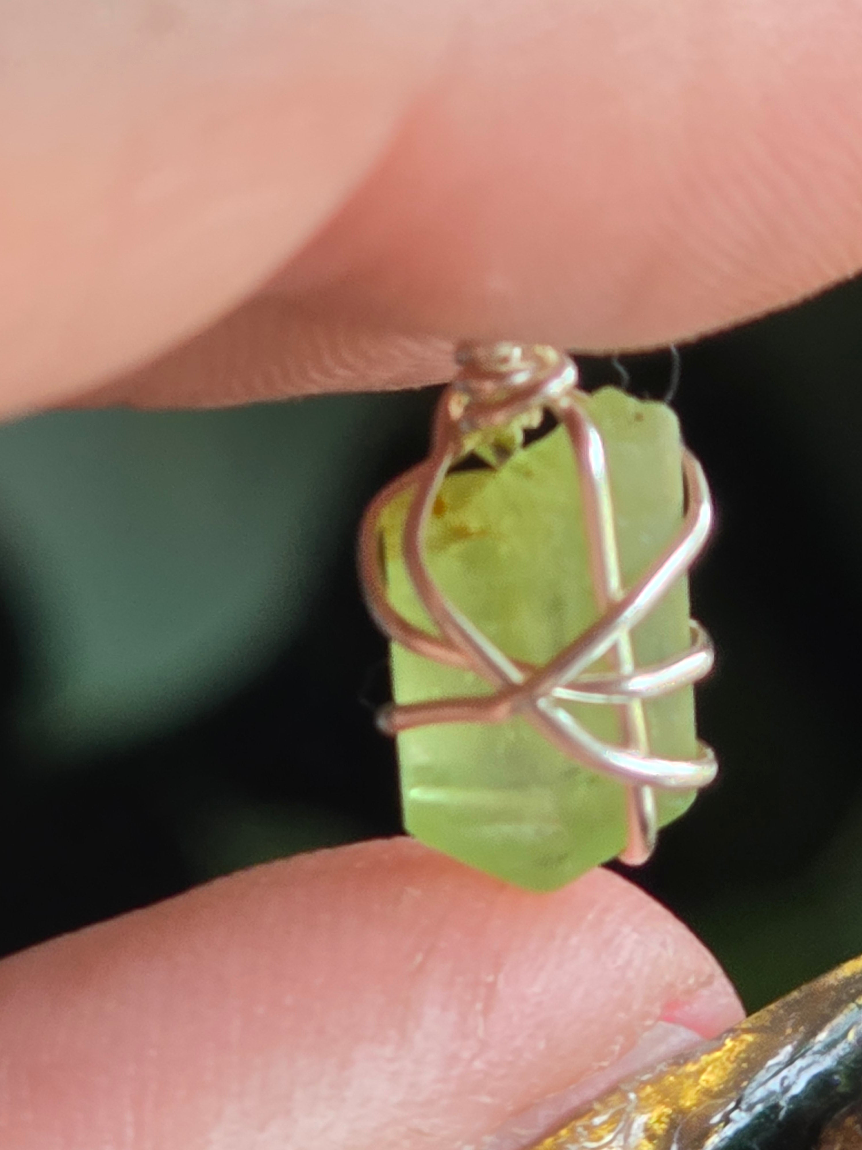 Naturally Terminated Raw Peridot Necklace