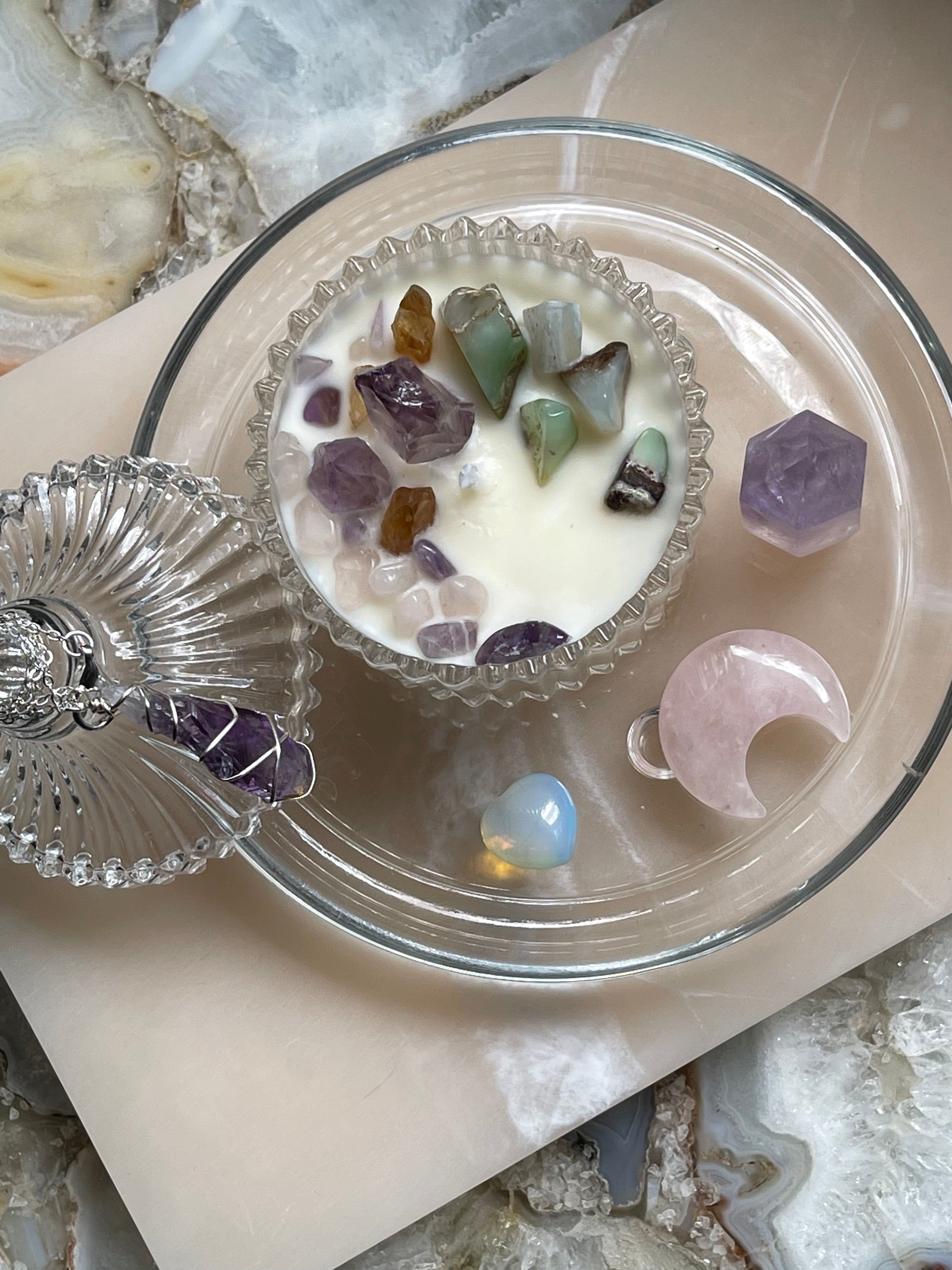 Necklace & Crystal Infused Candle | Crystal Collection